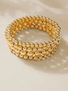 Gold Beaded Stack Bracelets (5511)